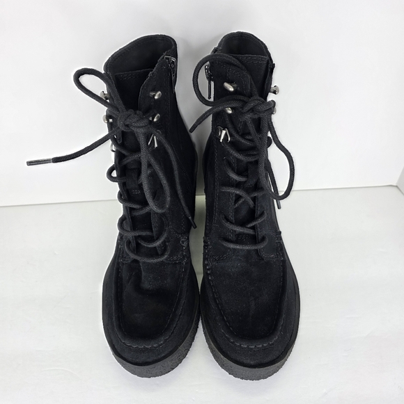 Zodiac Womens Talula Ankle Boots Faux Suede Chunky Wedge Heel Zip Size 6.5 Black - Picture 9 of 15